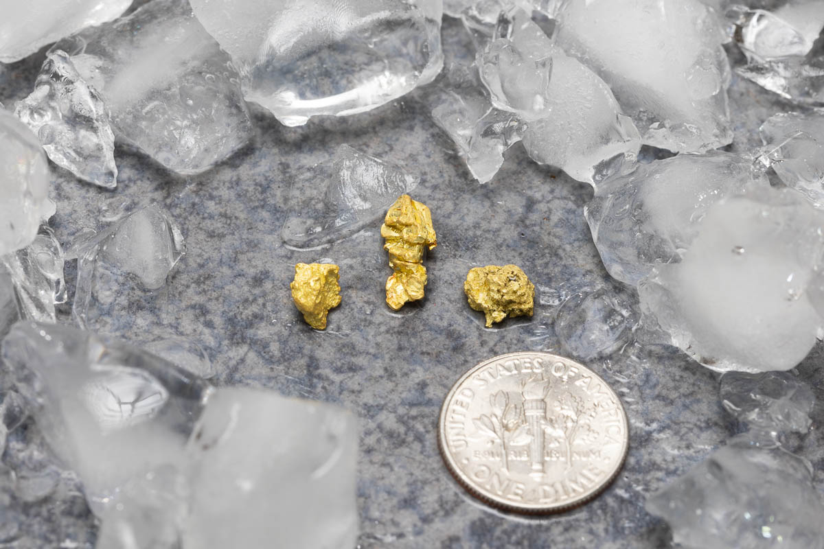 Three California Gold Nugget Specimens in One Set 1.78 grams [EK877