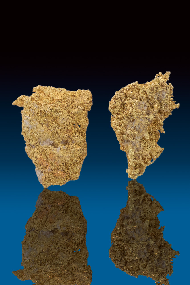 Two Unique and Rare Sponge Gold Nuggets Ten Mile 132.00 Natural